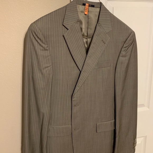 Tan Pin Strip Suit - Picture 2 of 3